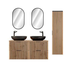 Petits-meubles KÚPEĽŇOVÝ NÁBYTOK 120.6cm Gaia 2-dielna súprava Dubové drevo a čierna farba vyobraziť