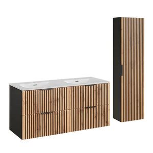 Petits-meubles KÚPEĽŇOVÝ NÁBYTOK 120.4cm Gaia 2-dielna súprava Dubové drevo a čierna farba vyobraziť