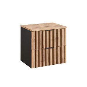 Petits-meubles SPODNÁ UMÝVADLOVÁ SKRINKA 60.6cm Gaia Dubové drevo a čierna farba vyobraziť