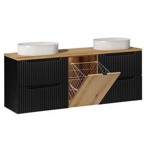Petits-meubles DVOJITÉ UMÝVADLO 160.4cm Riva Čierna a drevo vyobraziť