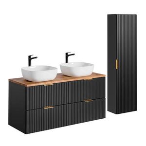 Petits-meubles KÚPEĽŇOVÝ NÁBYTOK 120.8cm Adriel 2-dielna súprava Čierna vyobraziť