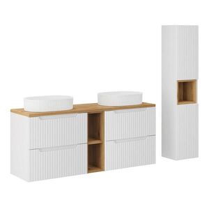 Petits-meubles KÚPEĽŇOVÝ NÁBYTOK 140.4cm Riva 2-dielna súprava Biela a drevo vyobraziť