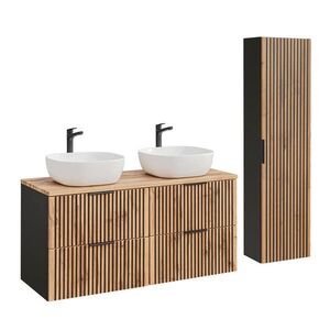 Petits-meubles KÚPEĽŇOVÝ NÁBYTOK 120.6cm Gaia 2-dielna súprava Dubové drevo a čierna farba vyobraziť