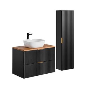 Petits-meubles KÚPEĽŇOVÝ NÁBYTOK 80.6cm Adriel 2-dielna súprava Čierna vyobraziť