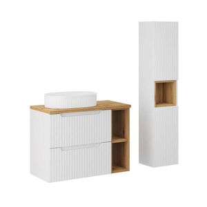 Petits-meubles KÚPEĽŇOVÝ NÁBYTOK 80.4cm Riva 2-dielna súprava Biela a drevo vyobraziť