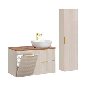 Petits-meubles KÚPEĽŇOVÝ NÁBYTOK 100.8cm Adriel 2-dielna súprava Kašmír a drevo vyobraziť