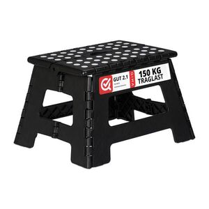 Relaxdays STOLIČKA Čierna skladacia plast 150 kg vyobraziť
