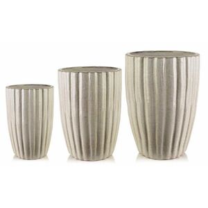 Mondex OBALY NA KVETINÁČE Hevra 3-dielna 46x46x68/38x38x58/29x29x44cm Fiber Clay vyobraziť