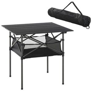 OKWISH KEMPINGOVÝ stôl 70/70/69 cm sivý skladací z hliníka s úložnou sieťkou vyobraziť