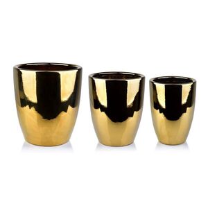 Mondex SADA OSLONIEK Neva Gold 3-dielna Strieborná 39/39/42cm 32/32/38, 5cm 26/26/35cm Keramika vyobraziť