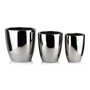 Mondex OSLONKY NEVA SILVER 3-dielna strieborná 39/39/42cm 32/32/38, 5cm 26/26/35cm keramika vyobraziť