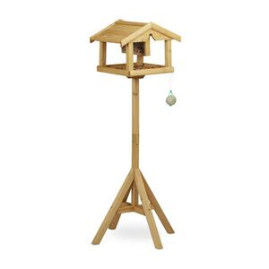 Relaxdays VTÁČIA BÚDKA Prírodné drevo so stojanom 117 cm vyobraziť