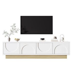 STILVORA TV SKRINKA Biela s nastaviteľnými policami a organizérom káblov, 175 × 40 × 41, 5 cm vyobraziť