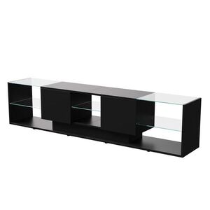 SHOPENTRA LED TV stolík 200 cm čierny s praktickým úložným priestorom vyobraziť