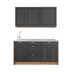 Vicco SAMOSTATNÁ KUCHYŇA Fame-Line, Antracitovo-zlatý vidiecky dom/Dub Goldkraft, 150 cm, AP Marble vyobraziť