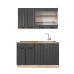 Vicco SAMOSTATNÁ KUCHYŇA Fame-Line Tmavo-sivá 140 cm , AP Oak vyobraziť
