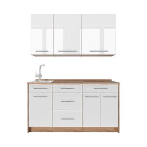 Vicco SAMOSTATNÁ KUCHYŇA Fame-Line, Biely vysoký lesk/Dub Goldkraft, 150 cm, AP Oak vyobraziť