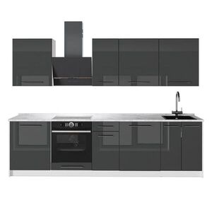 Vicco KUCHYNKA Fame-Line, Antracit vysoký lesk/biely, 280 cm, AP Marble vyobraziť