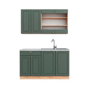 Vicco JEDNOLÔŽKOVÁ KUCHYŇA Fame-Line Vidiecky dom zeleno-zlatý/dub Goldkraft 140 cm , AP Marble vyobraziť