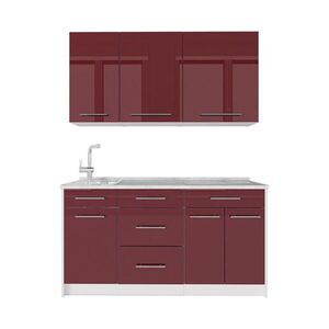 Vicco SAMOSTATNÁ KUCHYŇA Fame-Line, Bordeaux vysoký lesk/biely, 150 cm, AP Marble vyobraziť