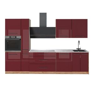 Vicco KUCHYNKA Fame-Line, Bordeaux vysoký lesk/Dub Goldkraft, 310 cm, AP Marble vyobraziť