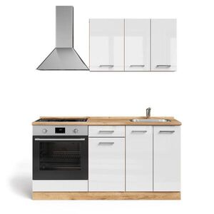 Vicco JEDNOLÔŽKOVÁ KUCHYŇA R-Line Biely vysoký lesk/dub Goldkraft 160 cm so skrinkou na vstavanú rúru bez pracovnej dosky vyobraziť