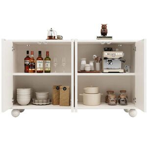 Redom SIDEBOARD 120/35/71 cm z MDF s nastaviteľnou policou, systémom proti prevráteniu a tichým zatváraním, Biela vyobraziť