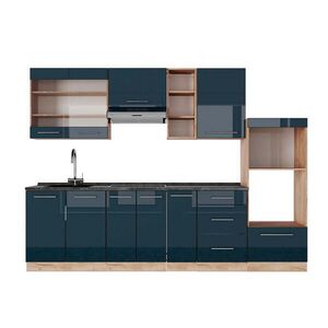 Vicco KUCHYNSKÝ KÚT Fame-Line Tmavomodrá vysoký lesk/dub Goldkraft 280 cm , AP Antracit vyobraziť