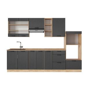 Vicco KUCHYNKA Fame-Line Tmavo-sivá 280 cm , AP Oak vyobraziť