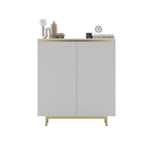 Meble Lindner KOMODA Selene 2D matná biela 111 cm s kovovým rámom vyobraziť