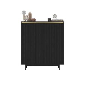 Meble Lindner KOMODA Selene 2D matná čierna 111 cm s kovovým rámom vyobraziť