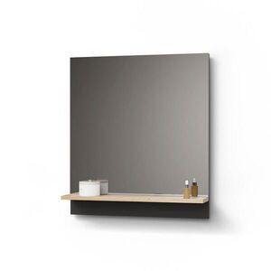 Livinity® KÚPEĽŇOVÉ ZRKADLO Timavo antracitová 60 x 67 cm s policou vyobraziť