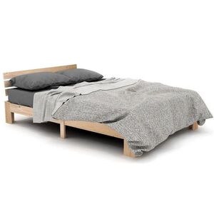 OKWISH POSTEĽ 140/200 cm prírodná z masívneho dreva s roštom a úložným priestorom pod lôžkom vyobraziť