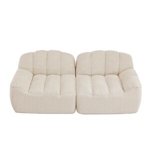 OKWISH MODULÁRNA pohovka béžovo-biela bez montáže z granulovaného flísu s ergonomickým tvarom vyobraziť
