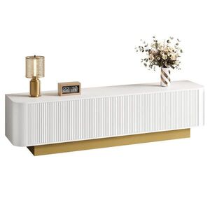 OKWISH TV stolík 170/40, 5/47 cm biely s úložným priestorom a vedením káblov z MDF a drevotriesky vyobraziť