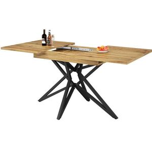 OKWISH JEDÁLENSKÝ stôl 120(160)/80/76 cm orechová rozkladací z MDF a kovu vyobraziť