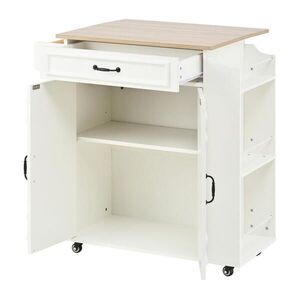 OKWISH KUCHYNSKÝ vozík 66/40(60)/90 cm biely na kolieskach so sklápacou doskou z MDF vyobraziť