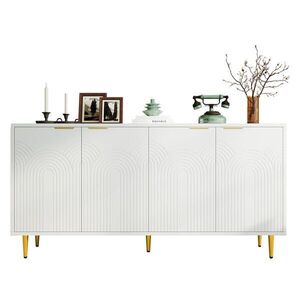 OKWISH KOMODA 160/40/80 cm biela so 4 dvierkami a nastaviteľnými policami z MDF a drevotriesky vyobraziť