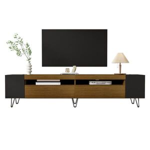 OKWISH TV stolík 180/36/43 cm čierny v dekore dreva s úložným priestorom z MDF a drevotriesky vyobraziť