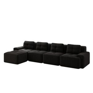 OKWISH MODULÁRNA pohovka čierna z menčestru bez montáže s leňoškou vyobraziť