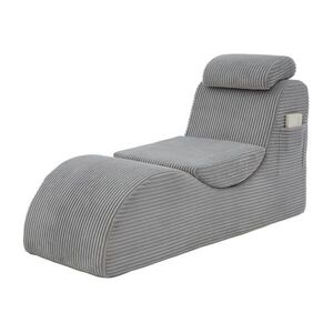 OKWISH RELAXAČNÉ kreslo 160/66/90 cm svetlosivé ergonomické s bočným vreckom z menčestru vyobraziť