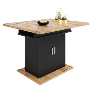 OKWISH JEDÁLENSKÝ stôl 110-140/70/76 cm čierny z MDF s rozkladacou doskou a úložným priestorom vyobraziť