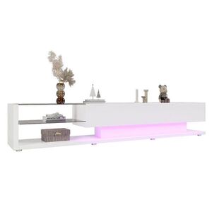 OKWISH TV skrinka 170/36/38 cm biela z drevotriesky s LED osvetlením a zásuvkami vyobraziť