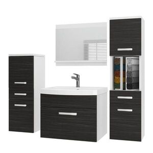 B BELINI GROUP BELINI Kúpeľňová súprava PRI M5 120 cm, ebenové drevo matné – umývadlová skrinka so zrkadlom vyobraziť