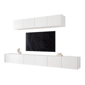 Idohome OBÝVACIA stena ANGEL III matná biela závesná s LED osvetlením 300 cm vyobraziť