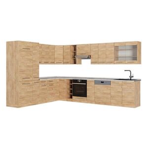 Vicco ROHOVÁ KUCHYŇA Fame-Line, Dub Goldkraft/Dub Goldkraft, 347 x 257 cm, AP Marble vyobraziť