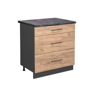 Vicco KUCHYNSKÁ SPODNÁ SKRINKA Fame-Line Dub Goldkraft 80 cm s 3 zásuvkami, AP antracit vyobraziť