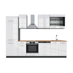 Vicco KUCHYNSKÝ KÚT Fame-Line Biely vysoký lesk/antracit 300 cm , AP Oak vyobraziť
