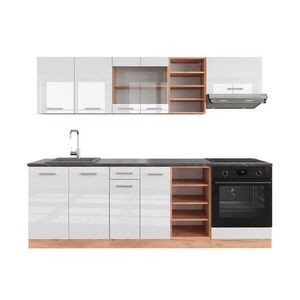 Vicco KUCHYNSKÝ KÚT R-Line Biely vysoký lesk/dub Goldkraft 240 cm , AP Antracit vyobraziť