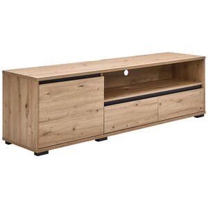 Carryhome NÍZKA KOMODA, farba duba, antracitová, 180/55/48 cm vyobraziť
